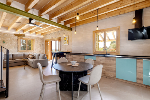 Kitchen with bright natural light and modern fittings