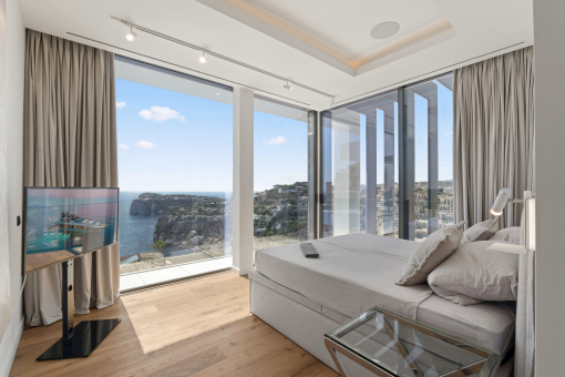 Bedroom with floor-to-ceiling windows