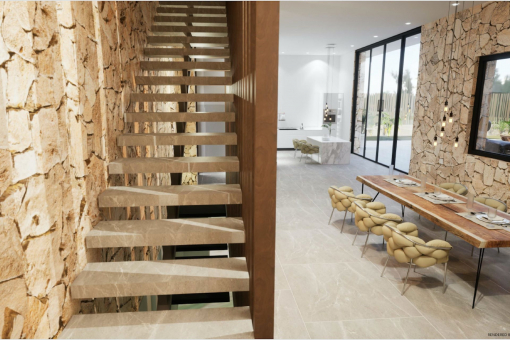 Treppe ins Obergeschoss