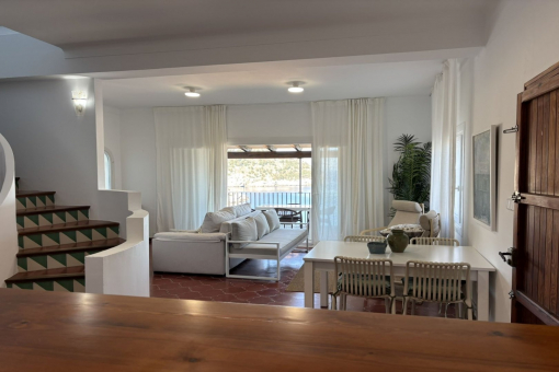 Open-plan living and dining area