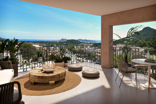 Terraza con vista de mar