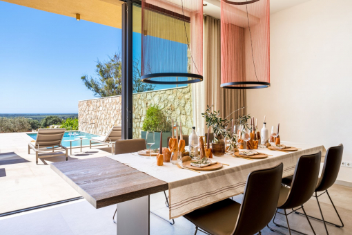 Dining area with views
