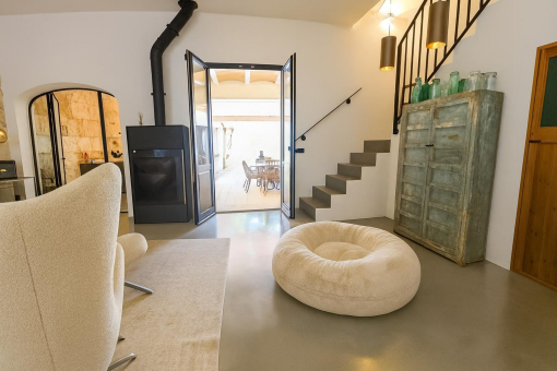 Modern living room with outdoor access