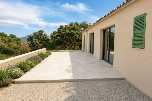 Spacious terraces surrounding the finca