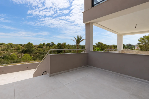Covered terrace with uninterrupted countryside views