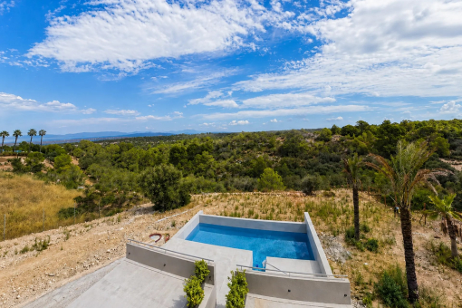 Private swimming pool with panoramic countryside views