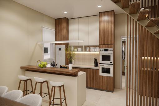 Open-plan kitchen