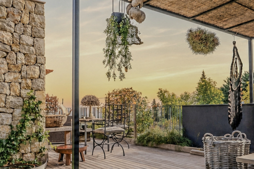 Ambiente de la terraza en la azotea