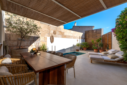 View of the patio and the pool