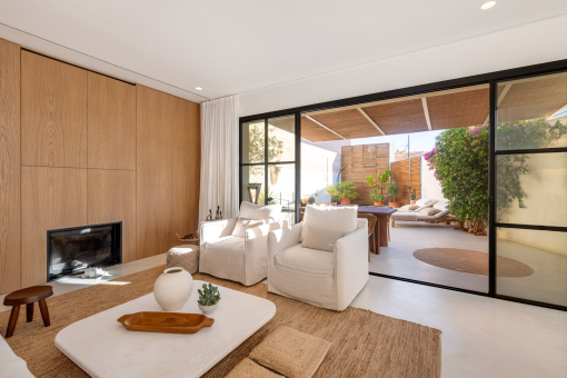 Living area overlooking the patio