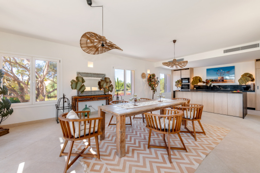 Bright dining area