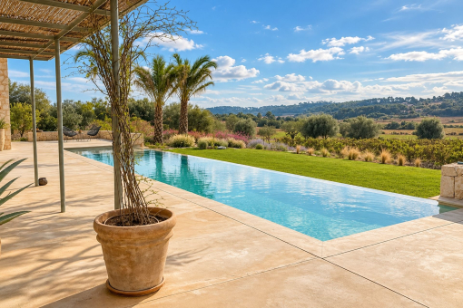 Pool mit herrlichem Blick über den Weinberg