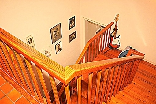 open staircase to library