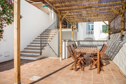 Sunny terrace with dining area