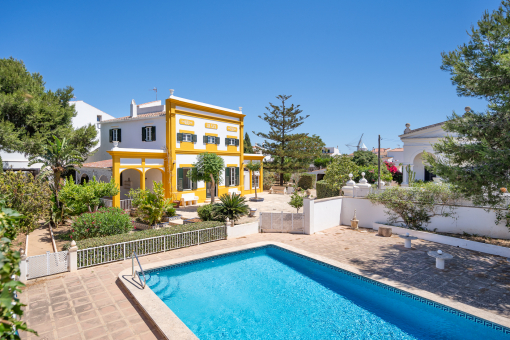 Splendid 1907 manor house with swimming pool and lush garden on large plot Sant Lluís south-east Menorca