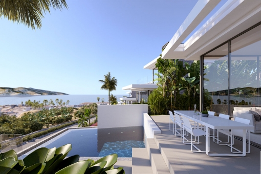 Modern villa with pool and view in the Abama Golf Resort Tenerife