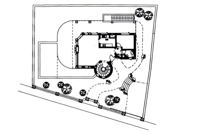 Floor plan of the chalet with a living area of 212 m²