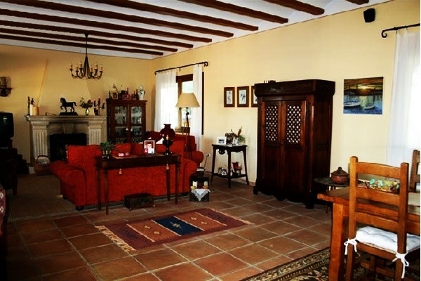 The exquisite living room with chimney and beautiful interior