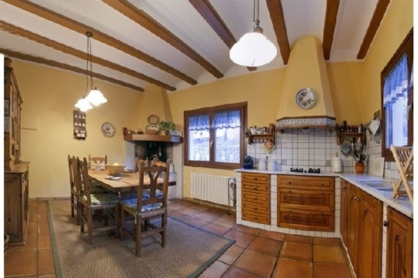 The spacious, light-flooded kitchen