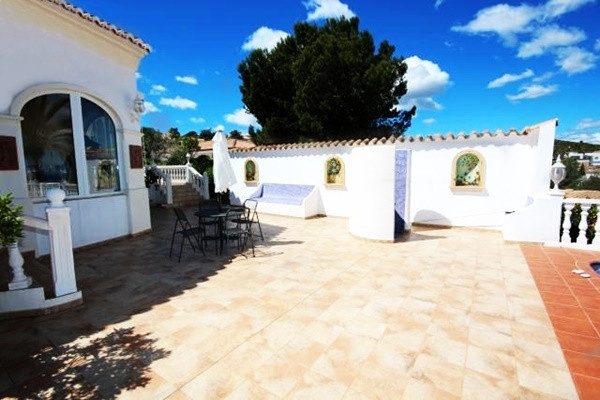 One of the spacious terraces with lots of places to relax