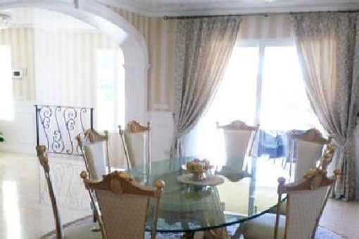 The seperate, bright dining-room