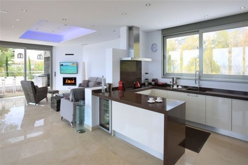 Open plan living area and kitchen